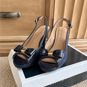 Karen Scott Women's Blue Wedge Slingbacks